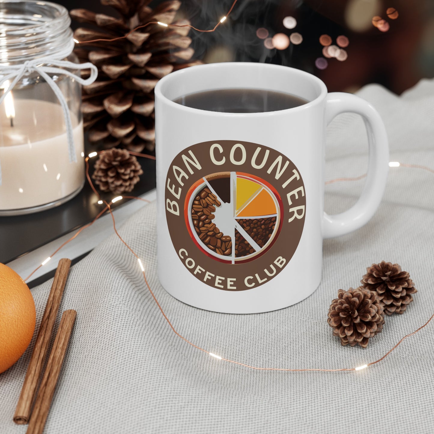 Bean Counter Ceramic Mug, (11oz or 15oz)