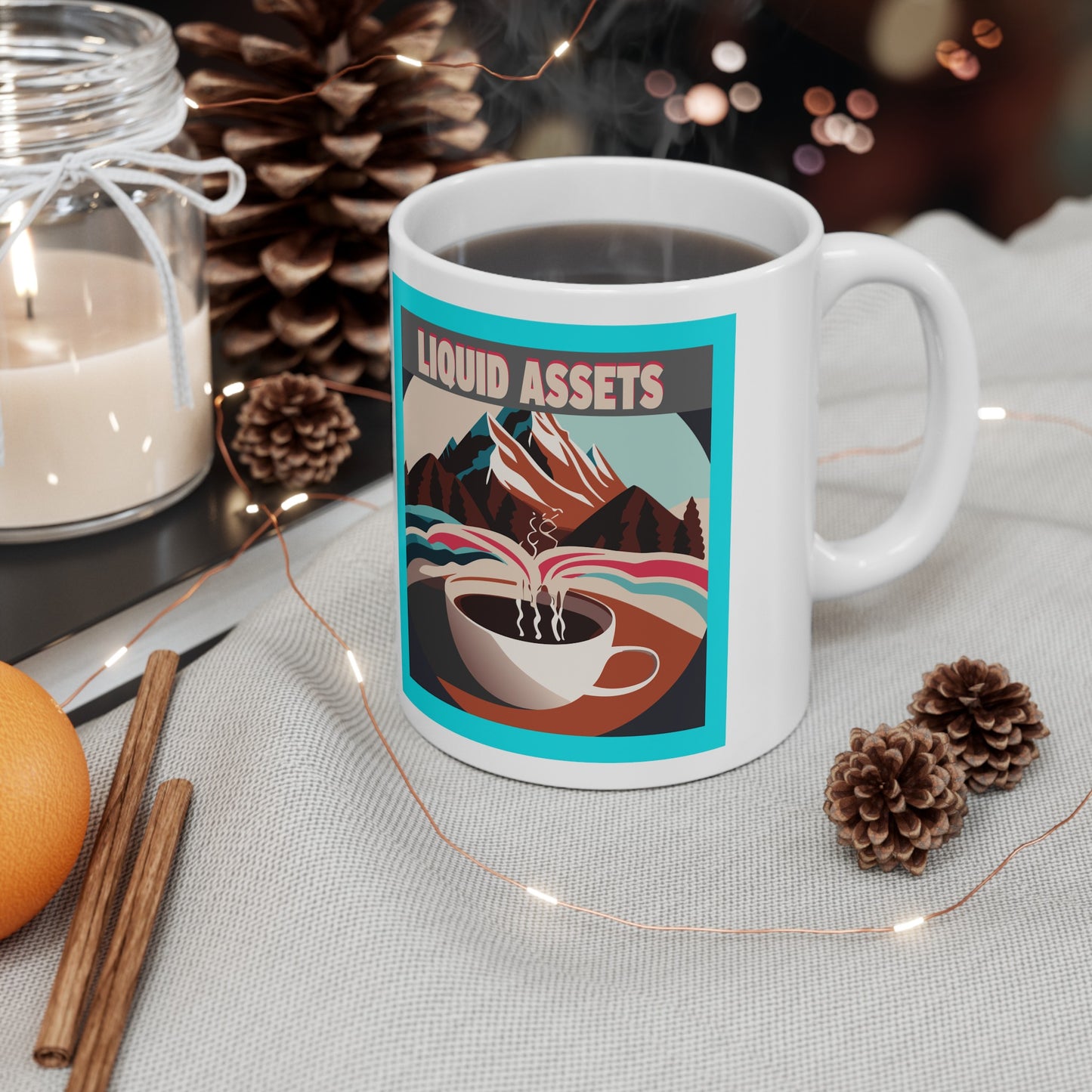 Liquid Assets Ceramic Mug, (11oz or 15oz)