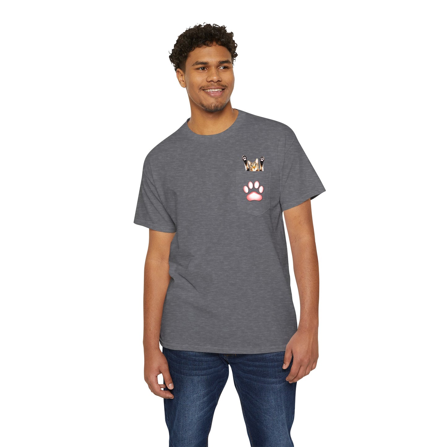 Kitty Bean Blend Unisex Heavy Cotton Pocket Tee